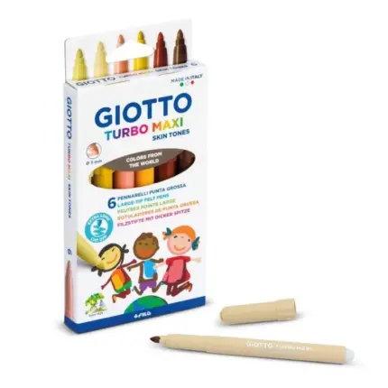 Μαρκαδόροι Giotto Turbo Maxi Skin Tones 6τμχ
