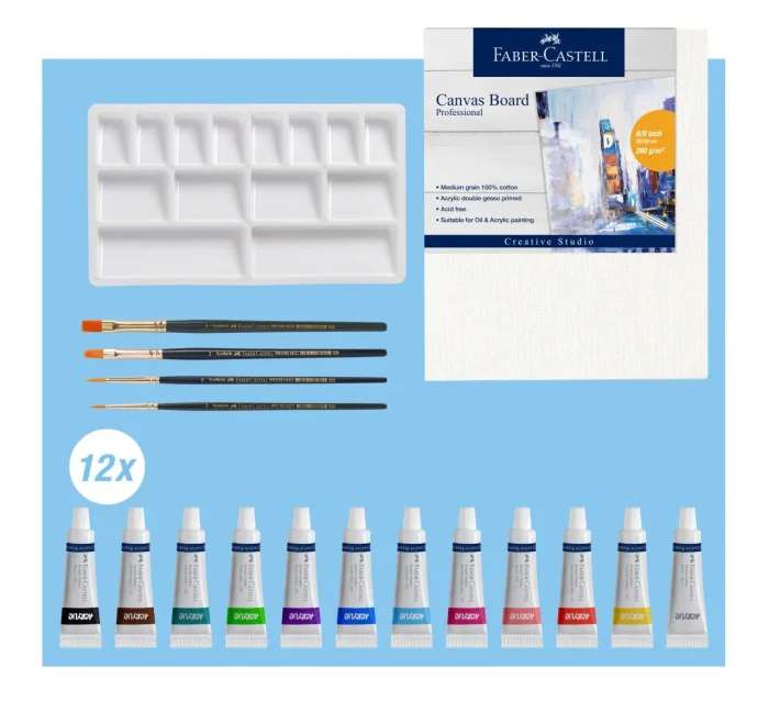 Ακρυλικά χρώματα Faber-Castell Creative Studio - 18 τεμάχια - Image 2