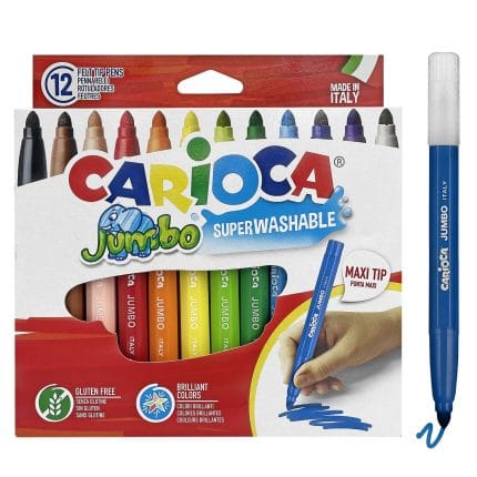 CARIOCA ΜΑΡΚΑΔΟΡΟΣ JUMBO S/WASH BLISTER 12ΧΡ Φ6mm 40569 12T