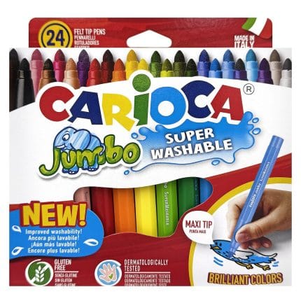 Μαρκαδόροι Carioca Jumbo 6mm σετ 24 Χρώματα Carioca 40570