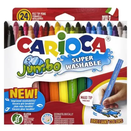 Μαρκαδόροι Carioca Jumbo 6mm σετ 24 Χρώματα Carioca 40570