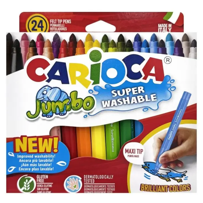 Μαρκαδόροι Carioca Jumbo 6mm σετ 24 Χρώματα Carioca 40570 - Image 1