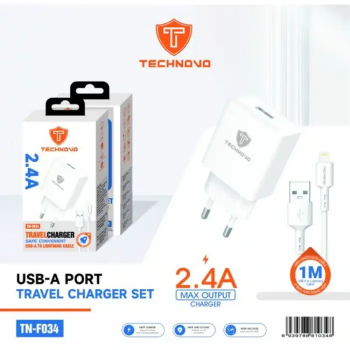 TN-F034-1000x1000w.jpg TN-F034 2.4A USB-A Home Charger Set IP - Image 1